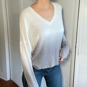 Long sleeve ombre V sweater